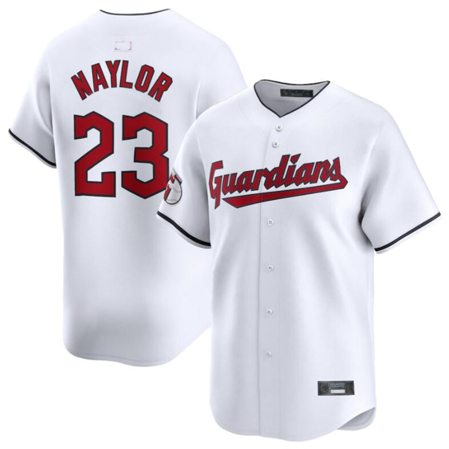 #23 Bo Naylor Player C.Guardians White Home Limited Game Baseball Jerseys