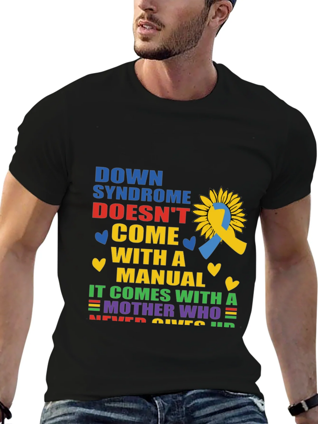 Down Syndrome Awareness T-Shirt Sunflower Ribbon