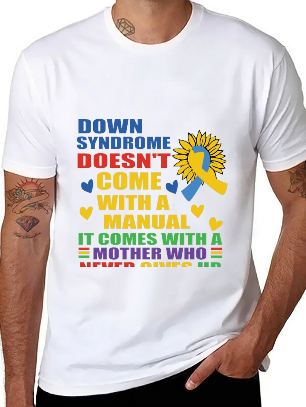 Down Syndrome Awareness T-Shirt Sunflower Ribbon