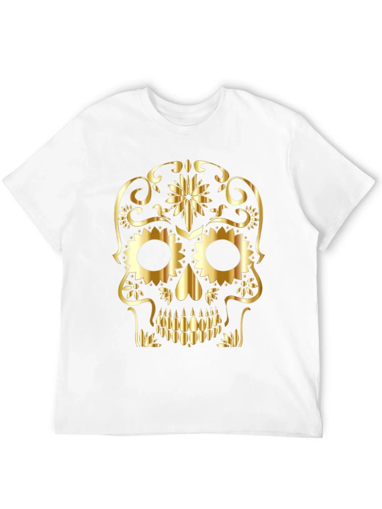 Golden Sugar Skull Graphic Tee
