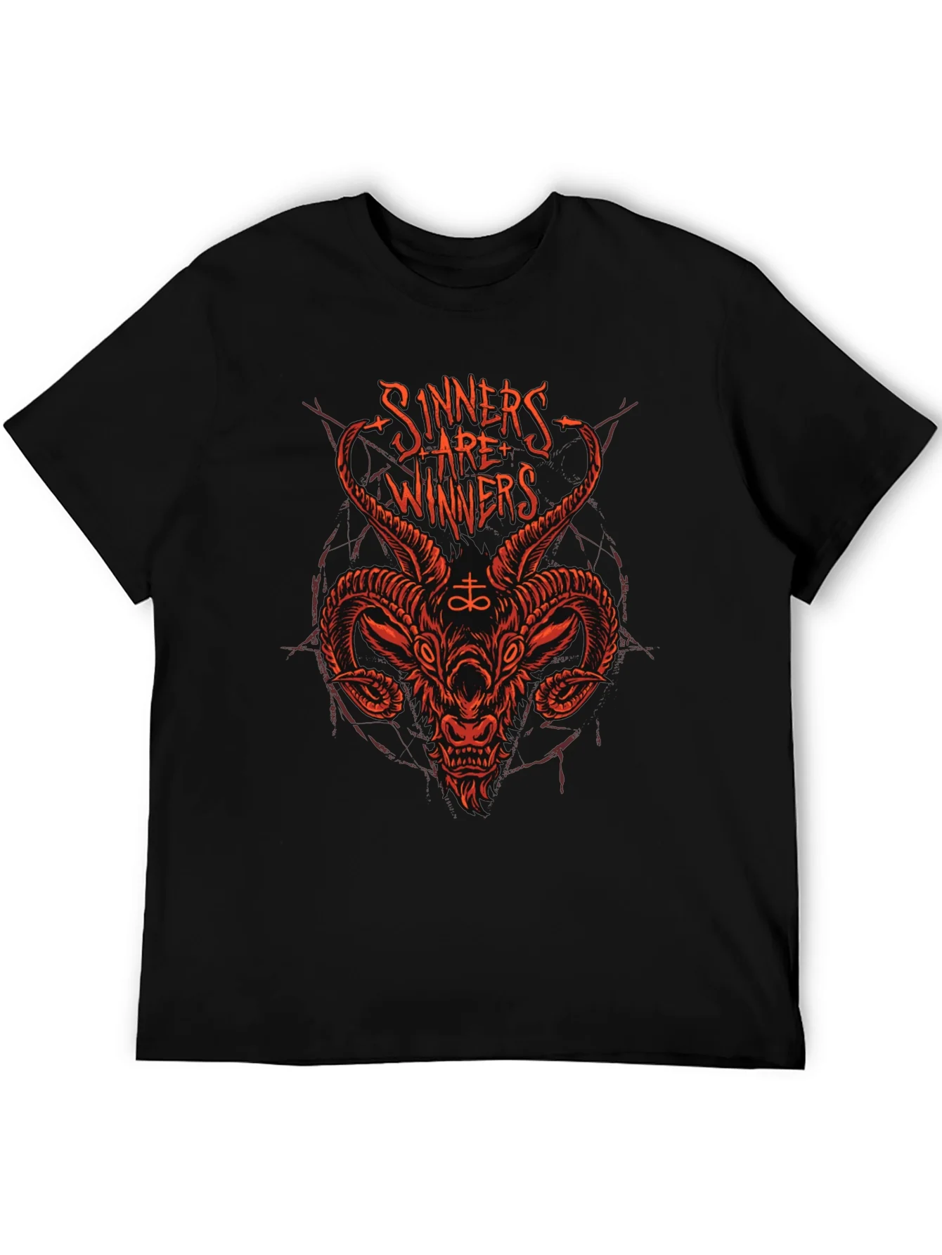 Sinners are Winners Graphic Tee - Black Cotton T-Shirt