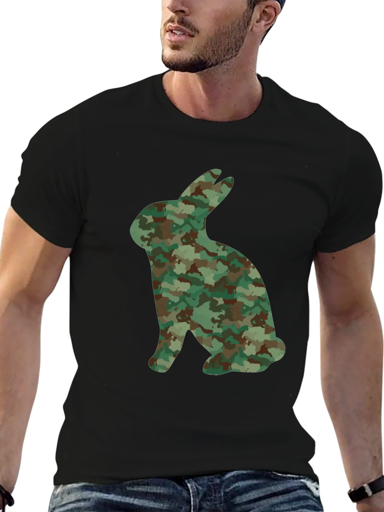 Camo Bunny T-Shirt - Unique Graphic Tee