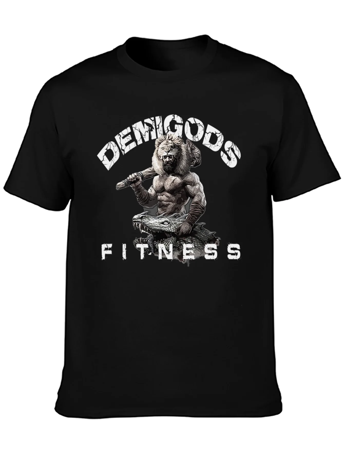Demigods Fitness Graphic T-Shirt - Lion Warrior