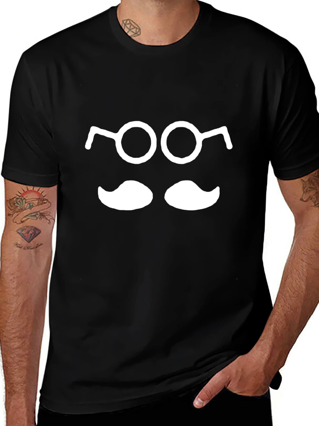 Funny Geek T-Shirt: Glasses and Mustache Tee