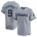 M.Marlins #9 Xavier Edwards Player Gray Home Replica Baseball Jerseys