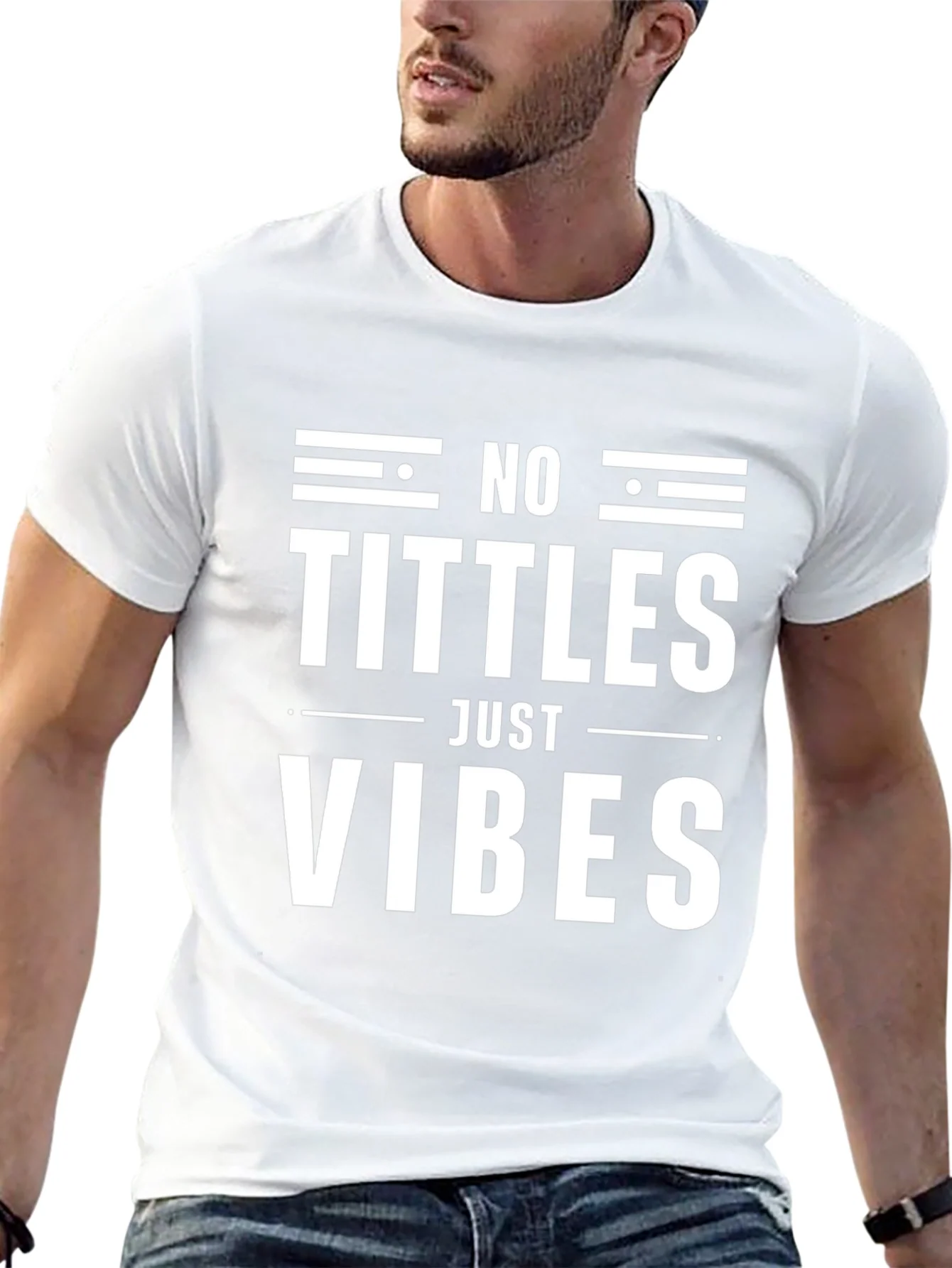 No Tittles Just Vibes Graphic Tee - Black