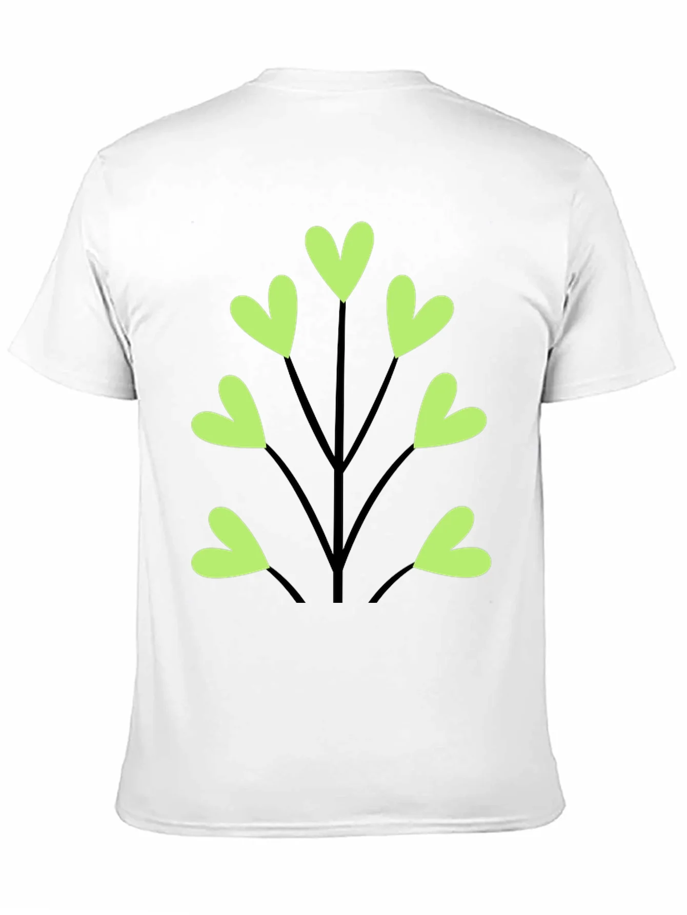 Heart Leaf Tee - Black Cotton T-Shirt