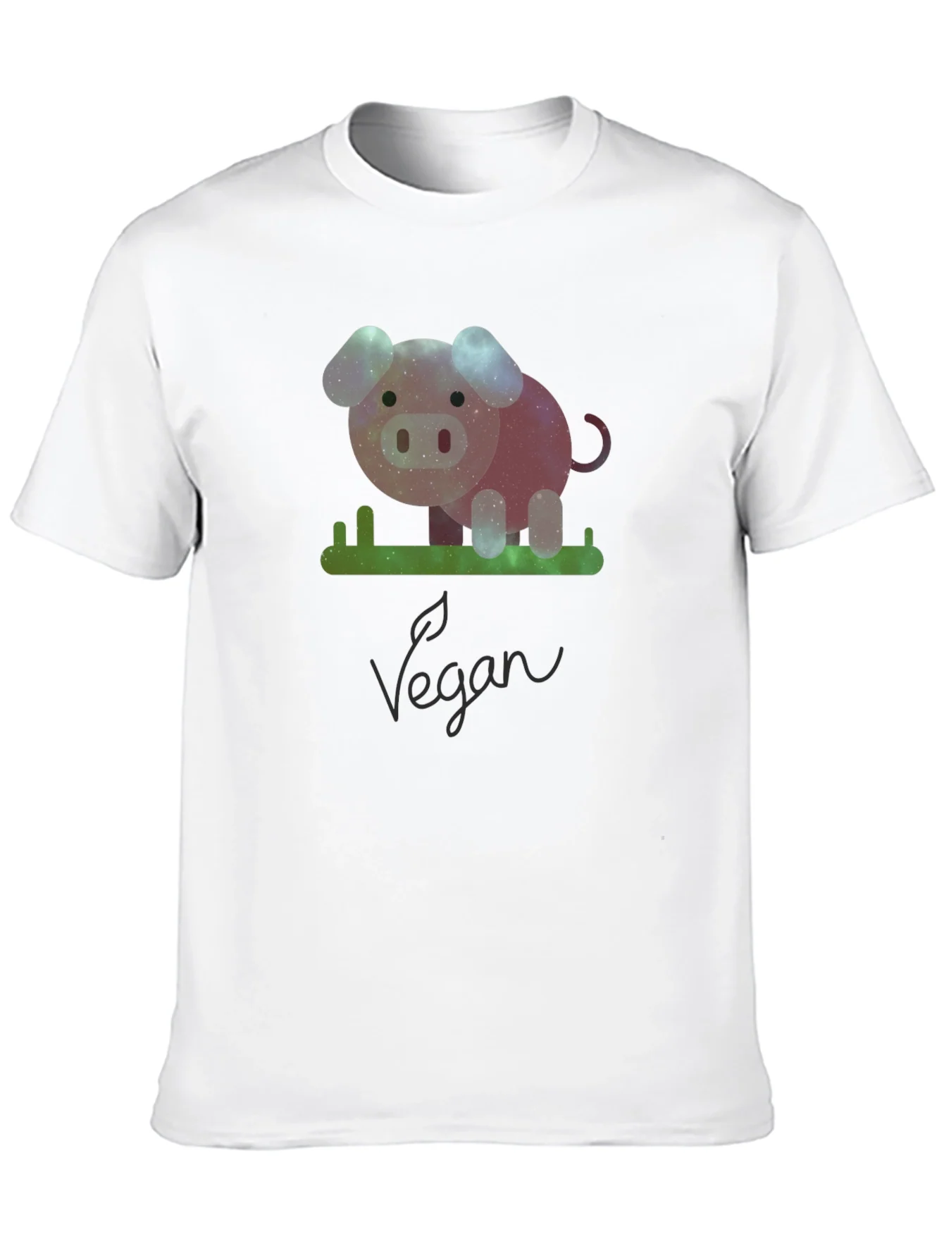 Vegan Galaxy Pig Graphic T-Shirt