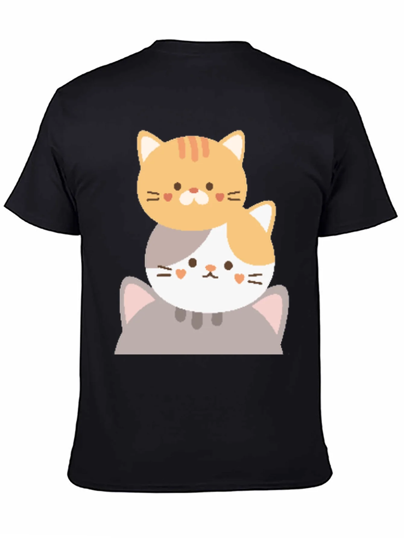 Cute Stacked Cats Graphic T-Shirt