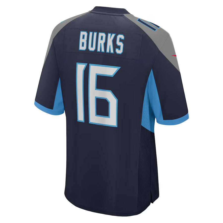 T.Titans #16 Treylon Burks Player Navy Home Game Football Jerseys