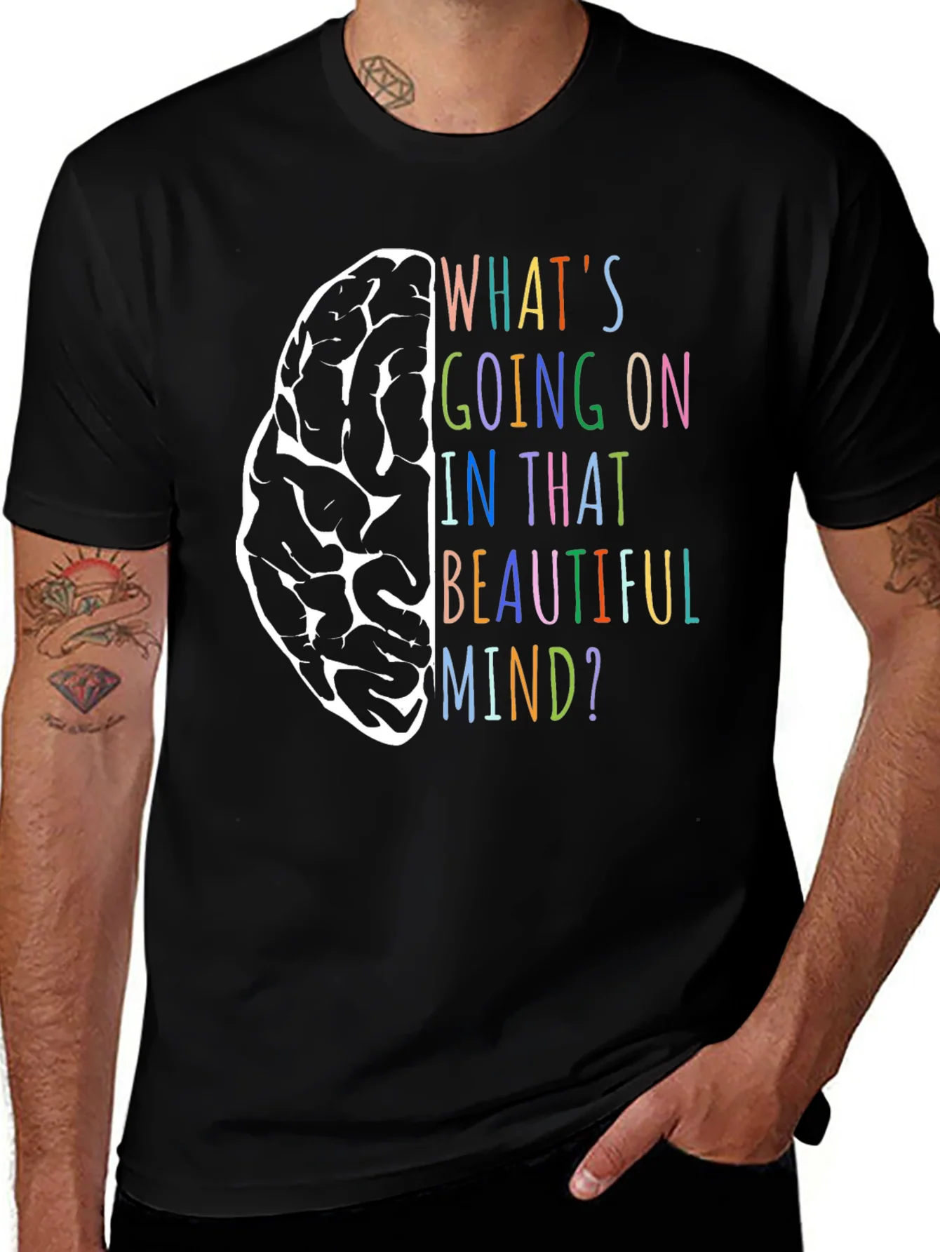 Brain Mind T-Shirt - Colorful Graphic Tee