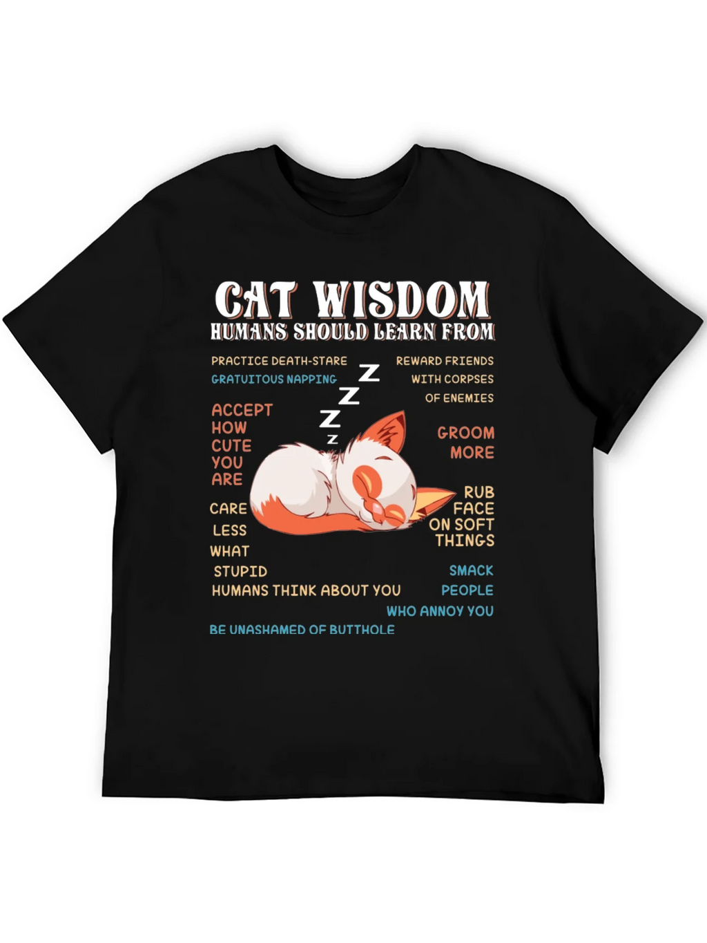 Cat Wisdom Graphic T-Shirt: Learn from Felines!