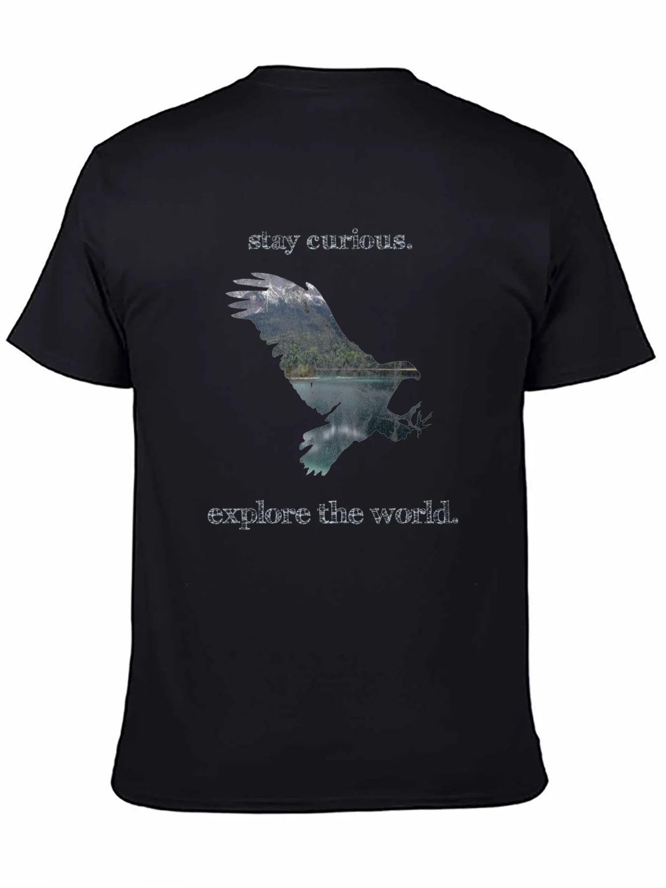 Stay Curious Eagle Graphic Tee - Explore the World