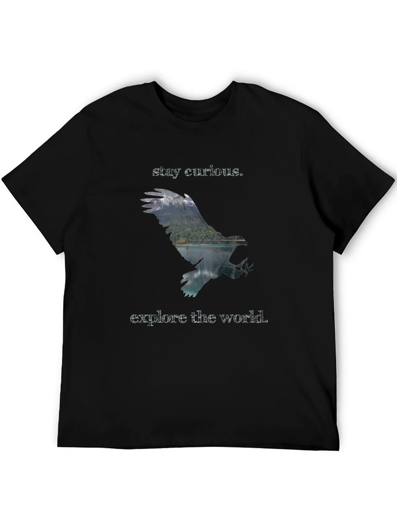 Stay Curious Eagle Graphic Tee - Explore the World