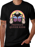 Protect Queer Kids Butterfly Rainbow T-Shirt