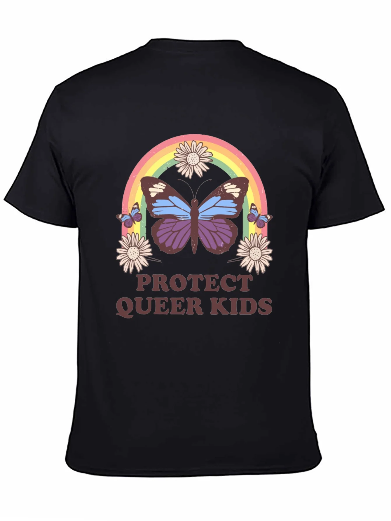 Protect Queer Kids Butterfly Rainbow T-Shirt