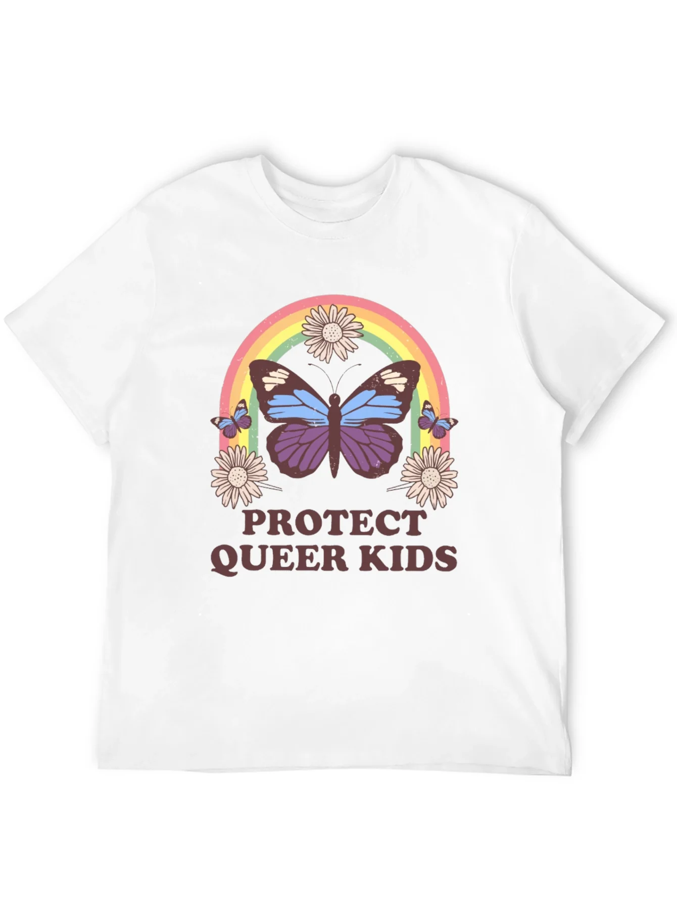 Protect Queer Kids Butterfly Rainbow T-Shirt