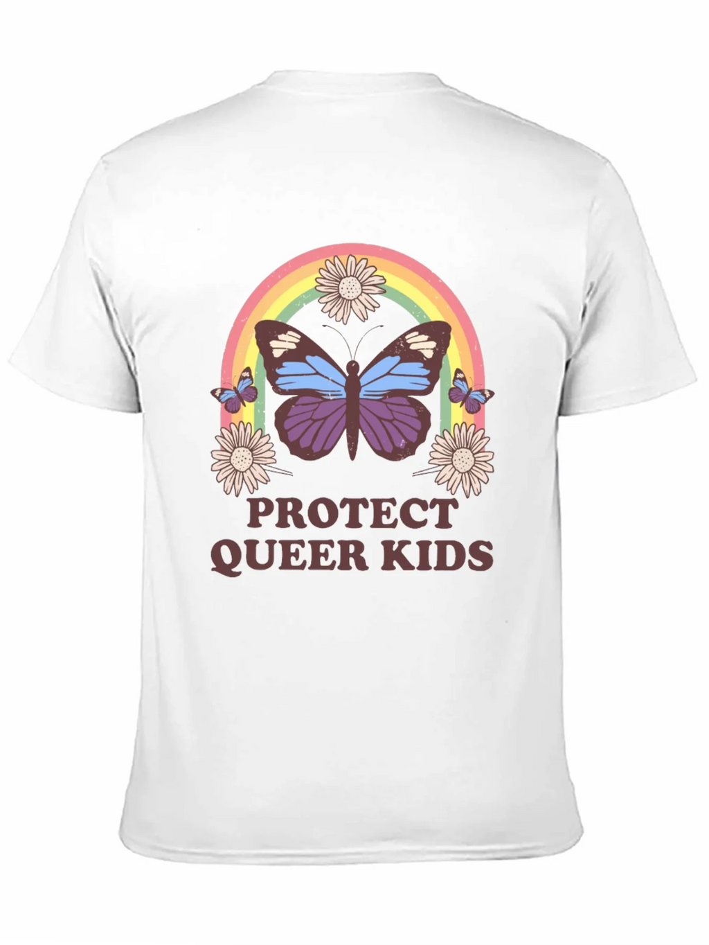 Protect Queer Kids Butterfly Rainbow T-Shirt