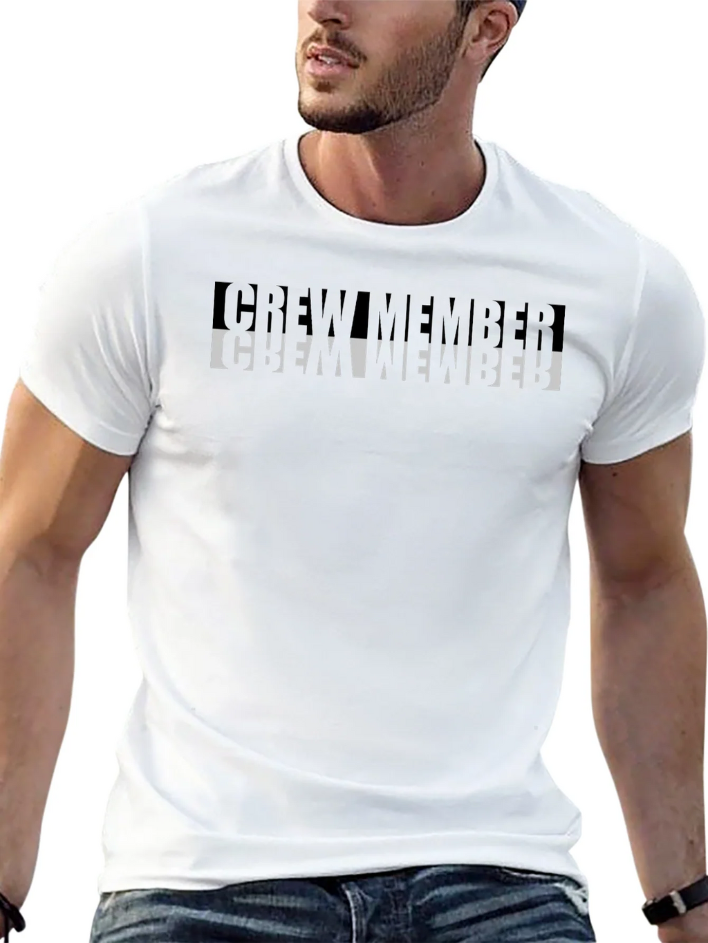 Crew Member Graphic Tee - Black Crew Neck T-Shirt