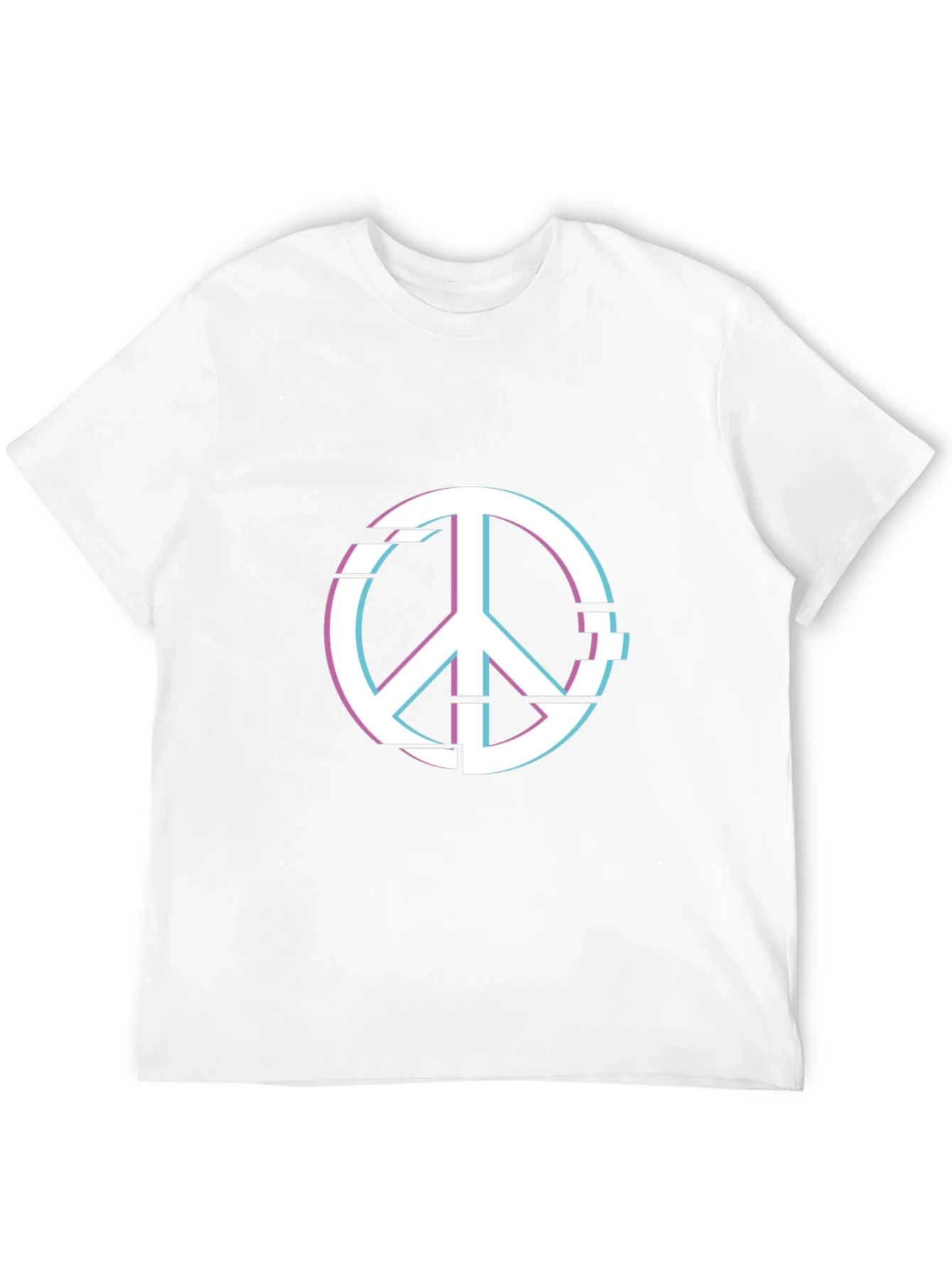 Peace Glitch Graphic Tee - Trendy Streetwear